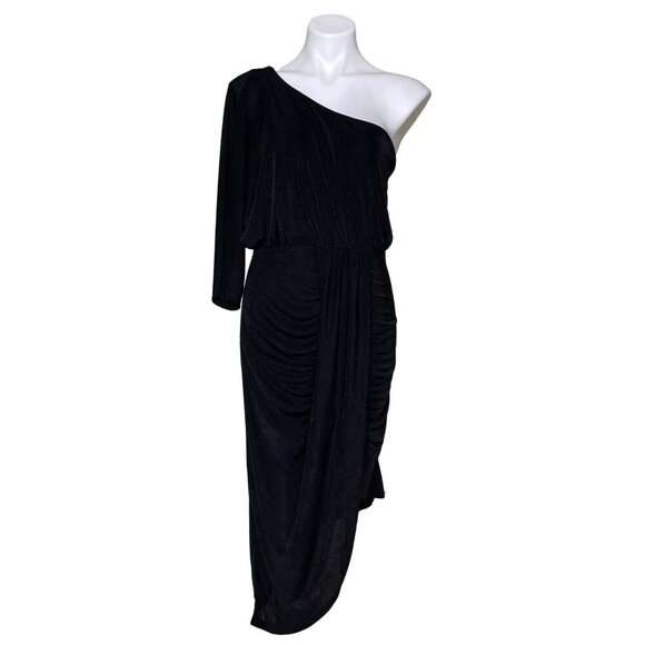 Gilli NWT Black One-Shoulder Cocktail Dress, Asymmetrical Hem Women's Size L - Picture 3 of 11